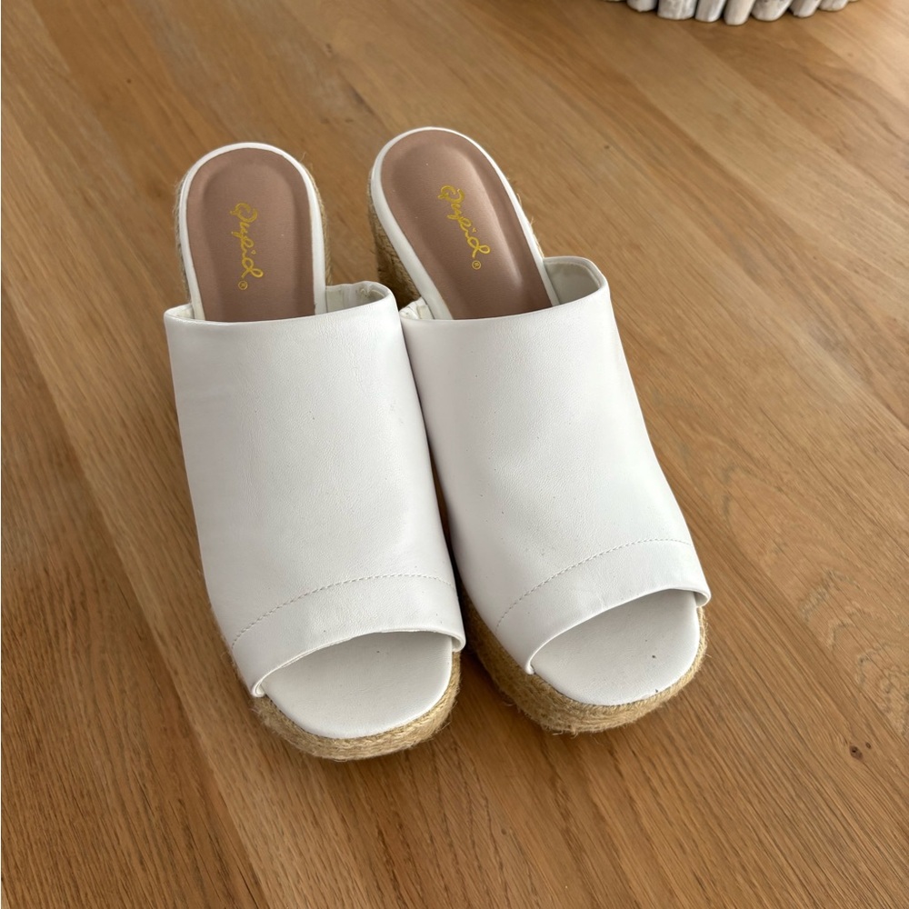 White Espadrille Wedge Sandals